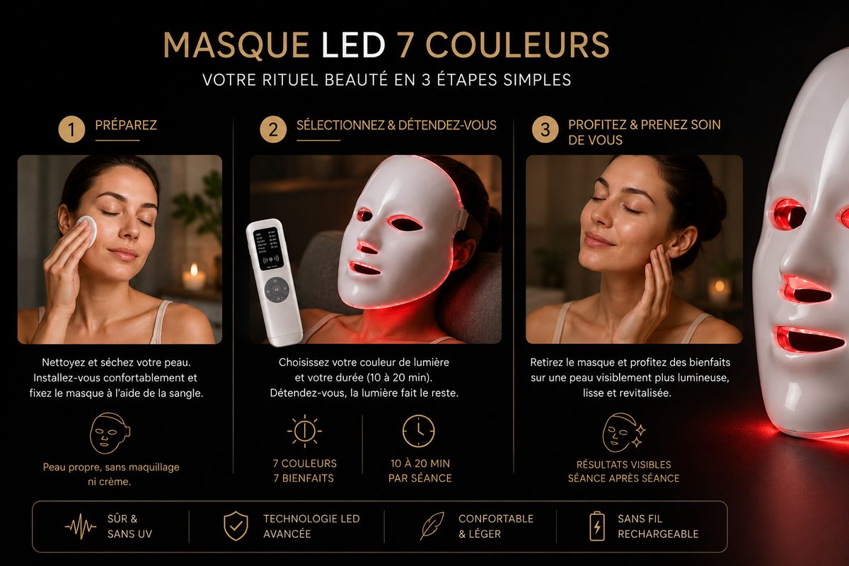 Masque LED 7 Couleurs — Luminothérapie Visage vue 4